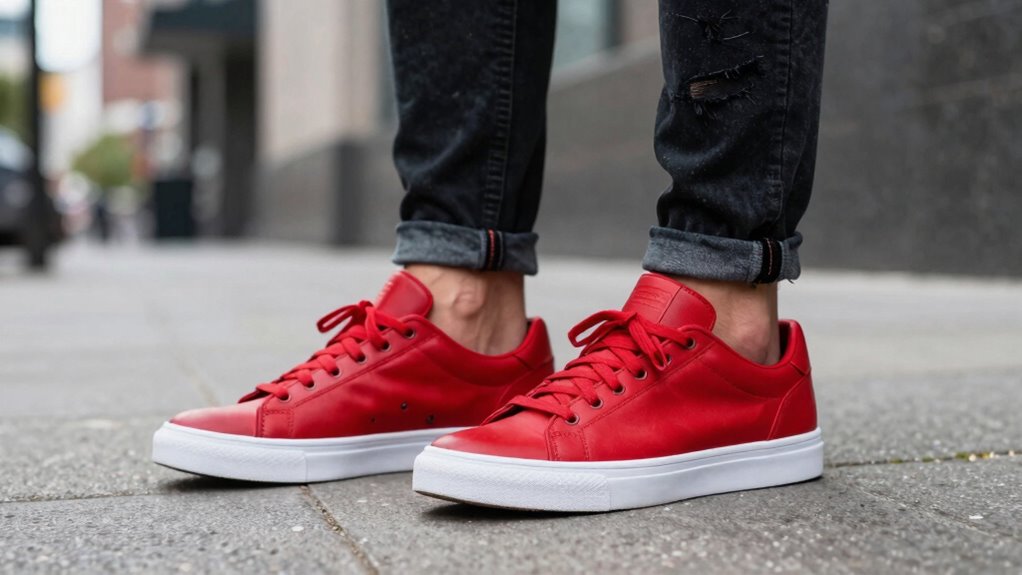 balance red sneakers with neutrals avoid clashes