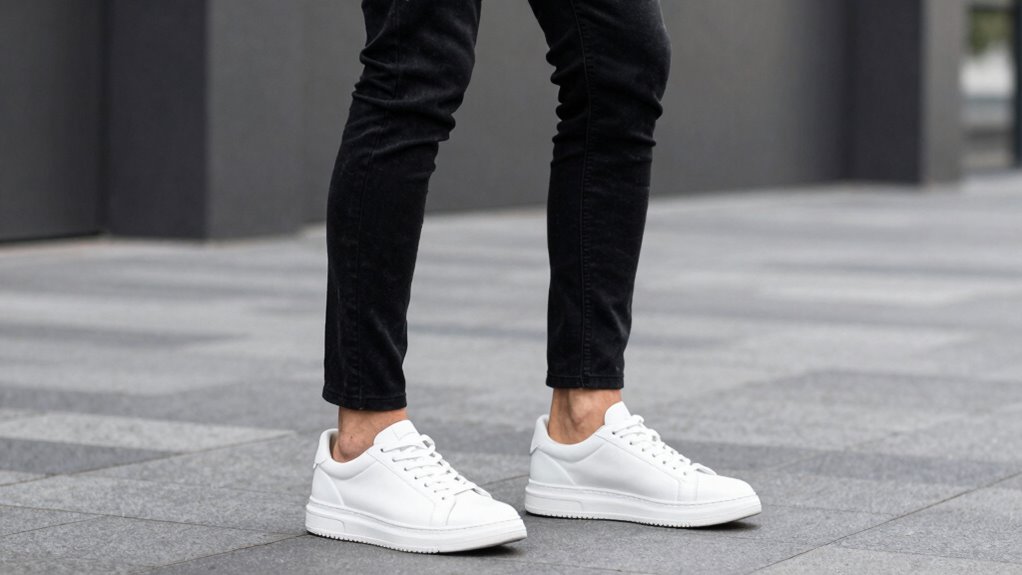 balanced silhouette chunky sneakers slim cropped pants