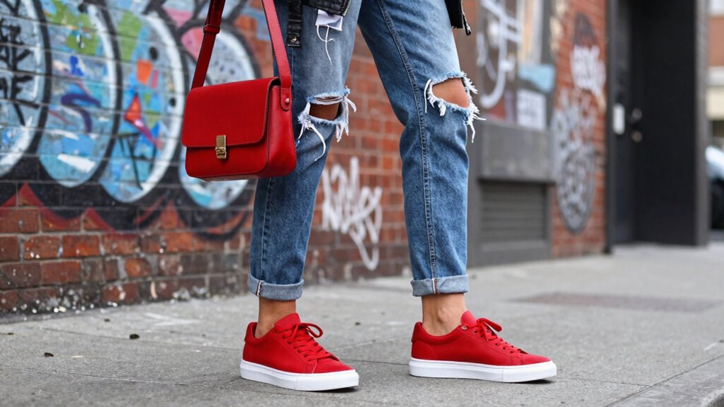 bold pieces to pair with red sneakers