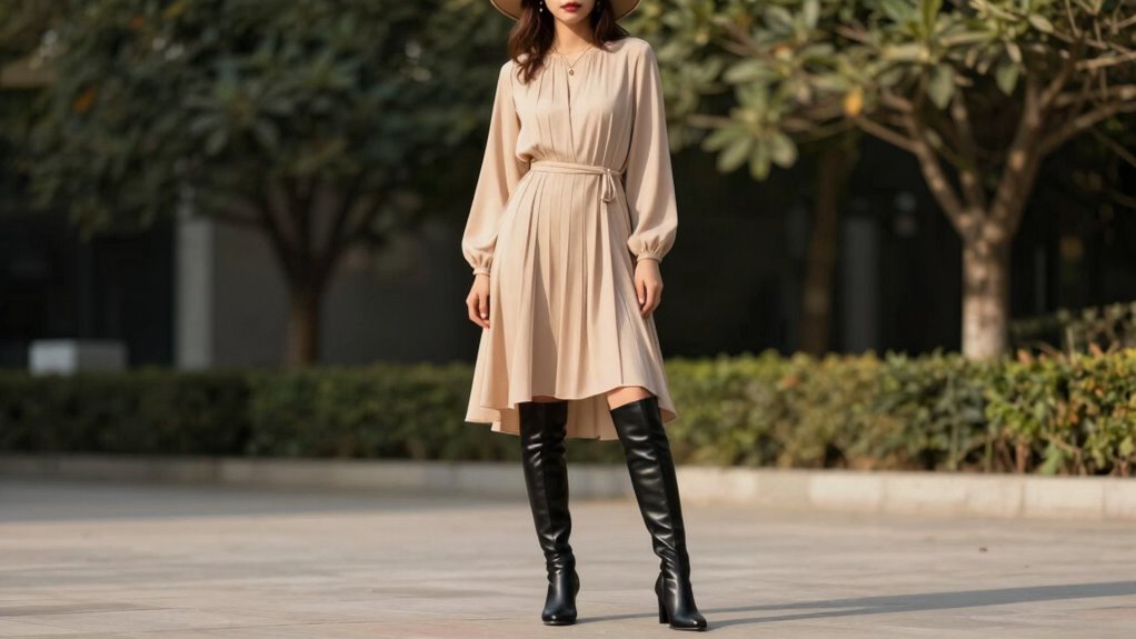 boots dresses proportionally balanced styling