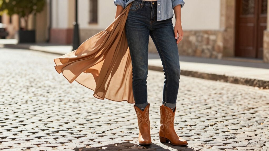 boots pair with fitted bootcut jeans