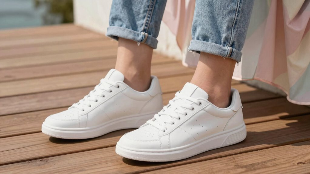 breathable slim white sneakers versatility