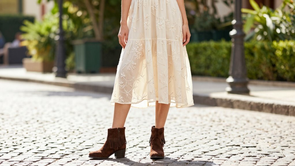 brown suede boots elevate dresses elegantly