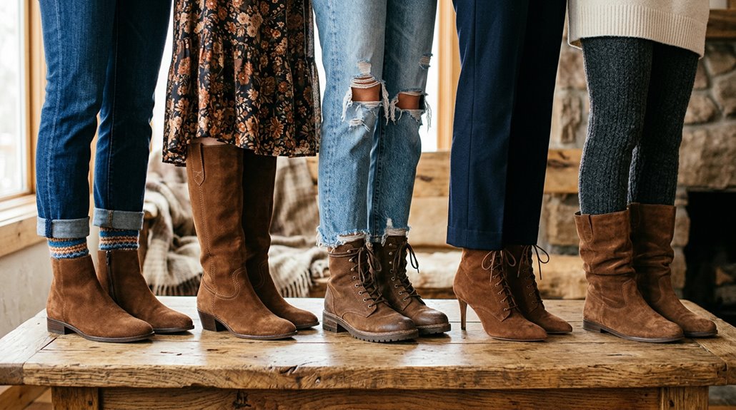 brown suede boots styling ideas