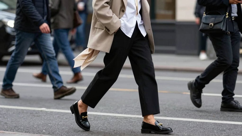casual street loafers layering edgy