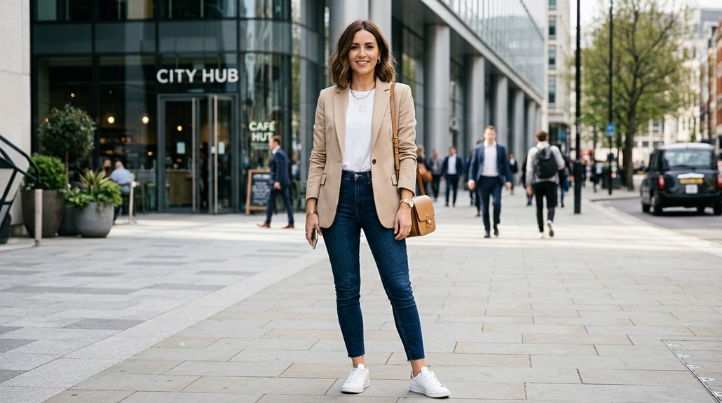 casual work sneakers styling tips