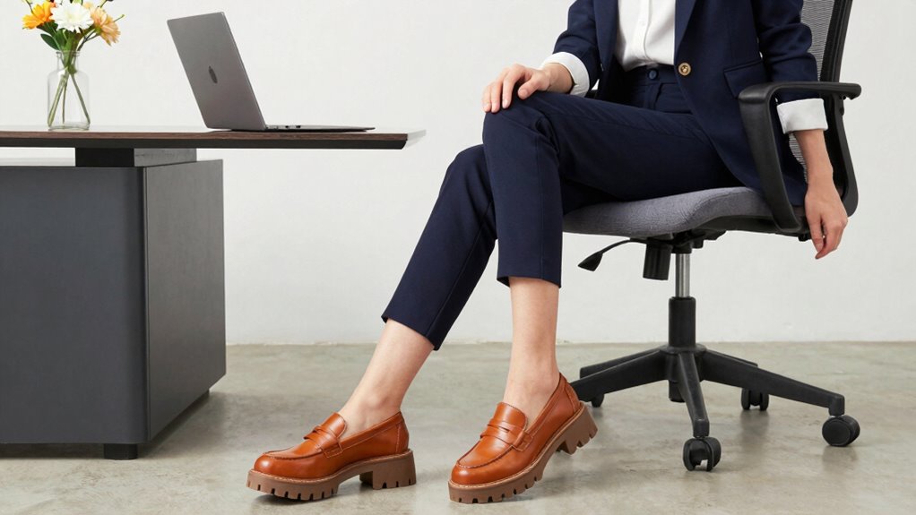 chunky loafers tailored office wear