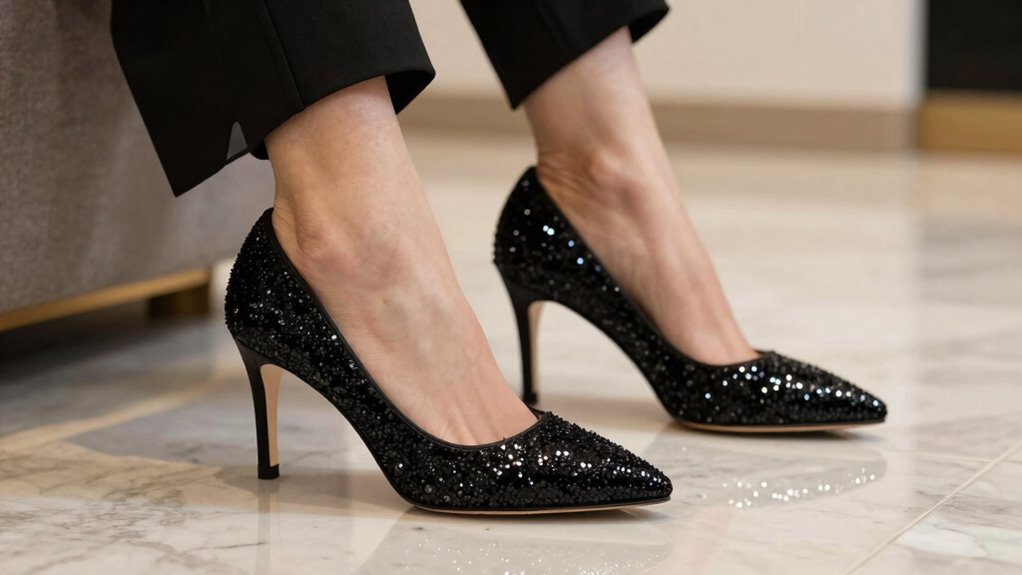 classic black sparkle heels elevate outfits