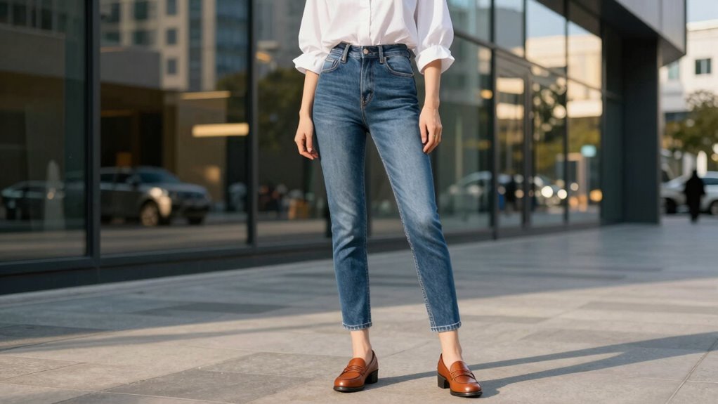 classic loafers with versatile denim silhouettes