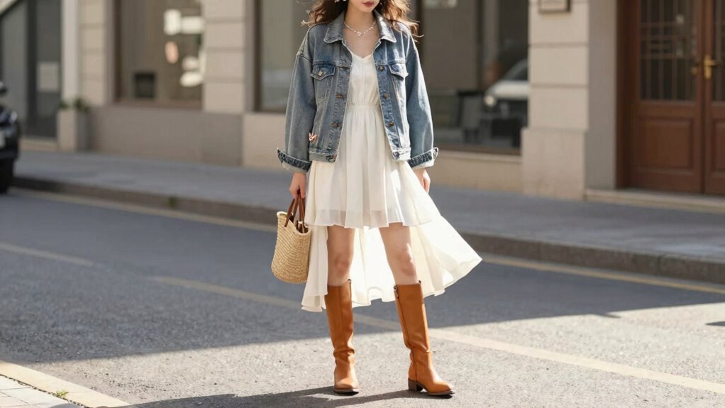 cognac boots spring outfits