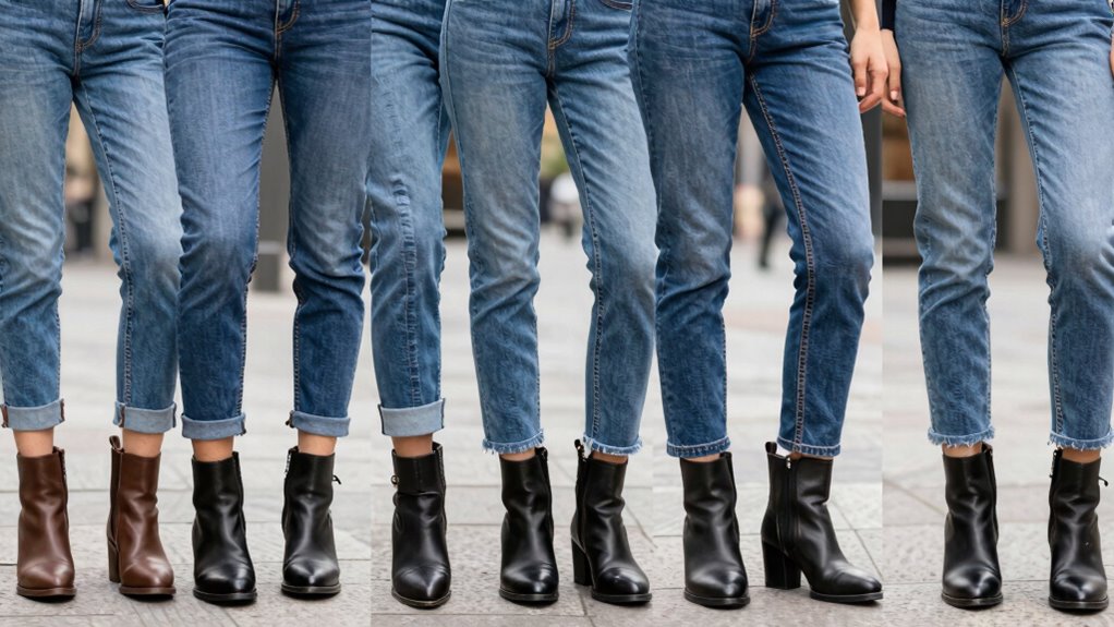 cropped jeans balance bootshaft heights