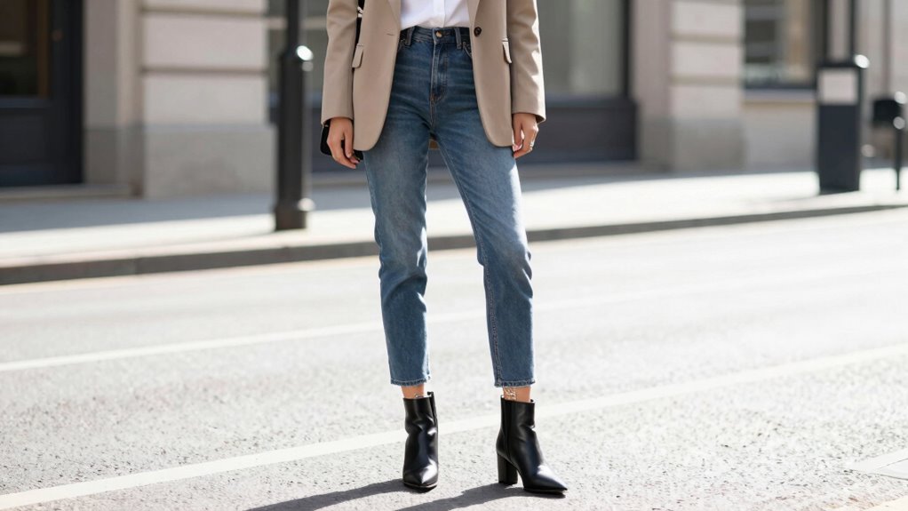 cropped jeans showcase boots
