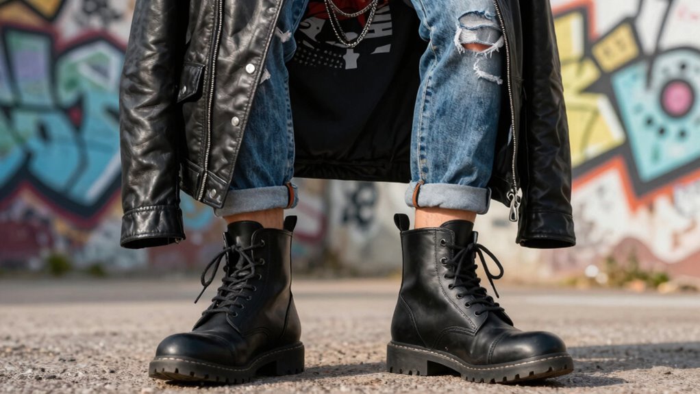 edgy wearable combat boot styling