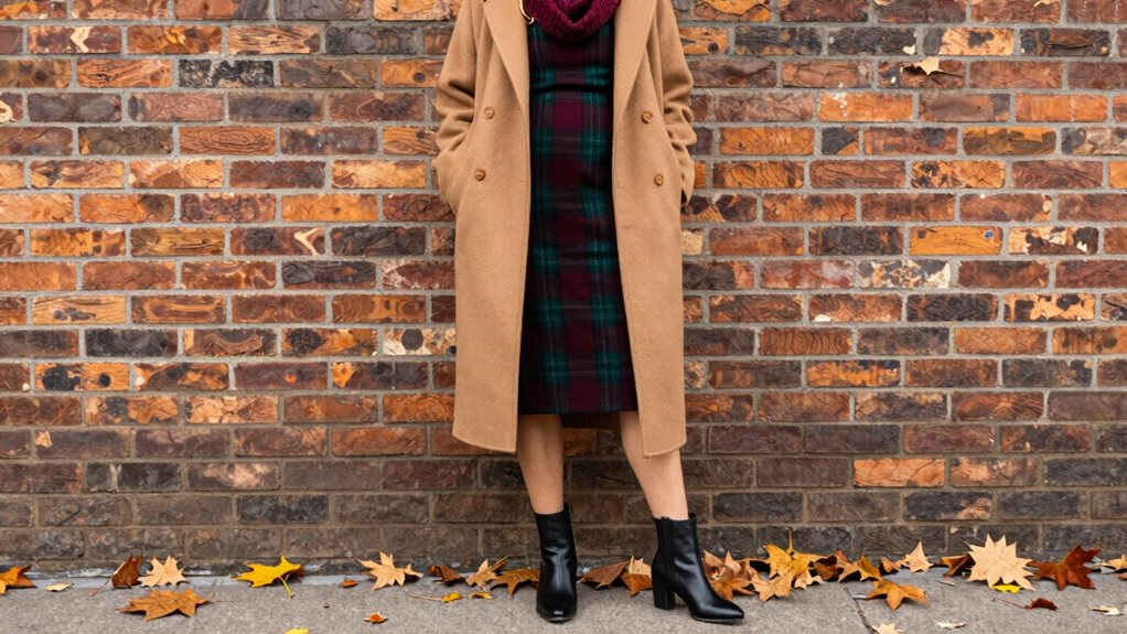 fall winter dress and boot pairing