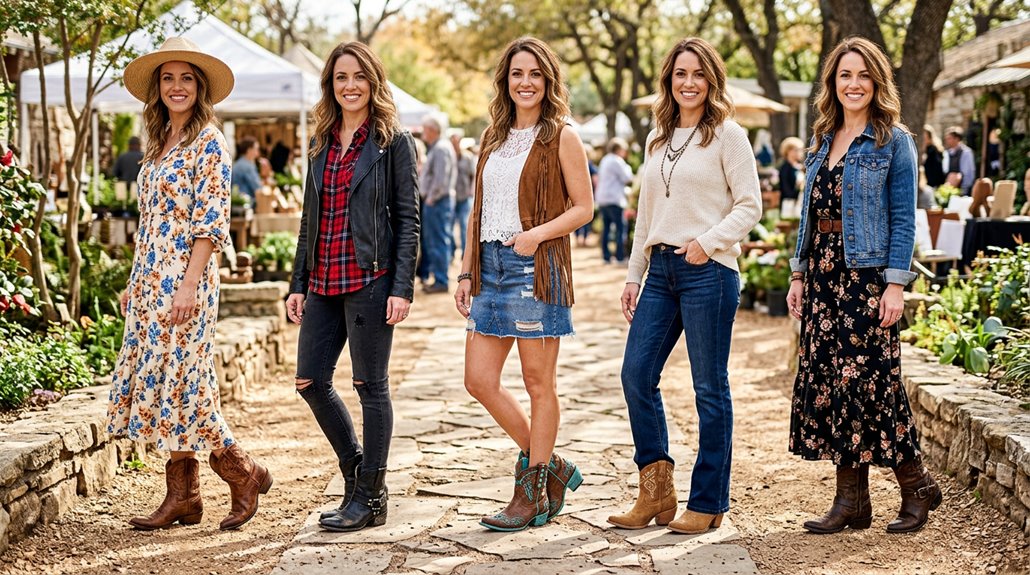 five ankle cowboy boot outfits