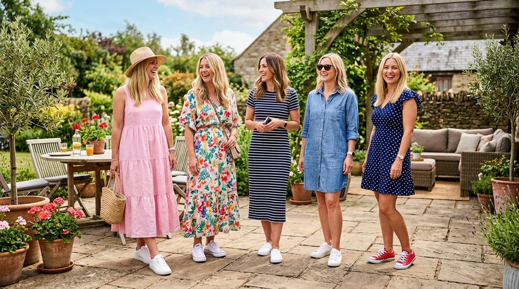 five summer dress sneaker outfits