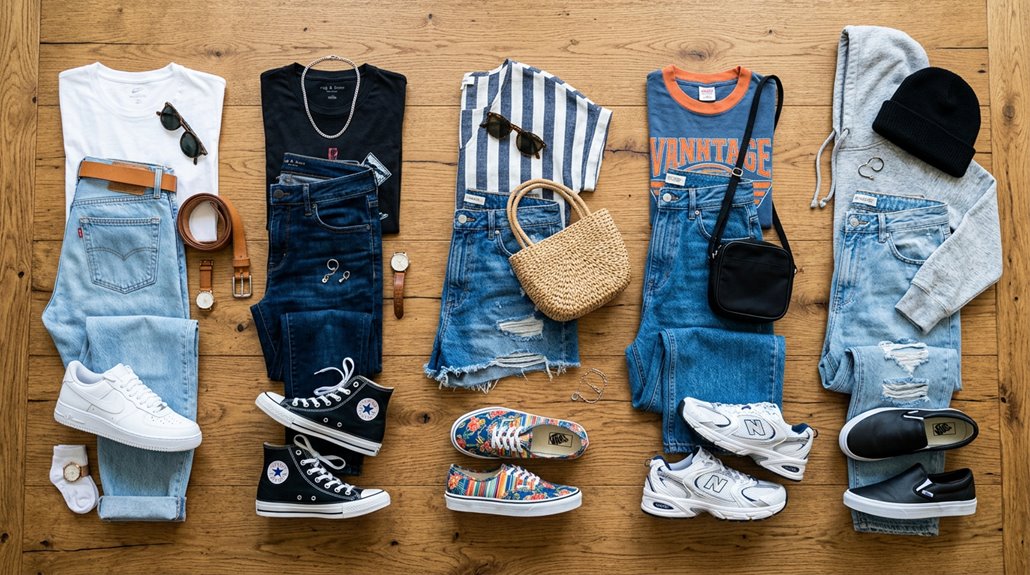 jeans and sneakers outfits