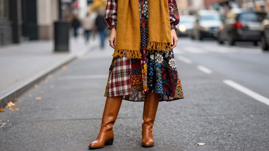 mix prints with solid toned accessories