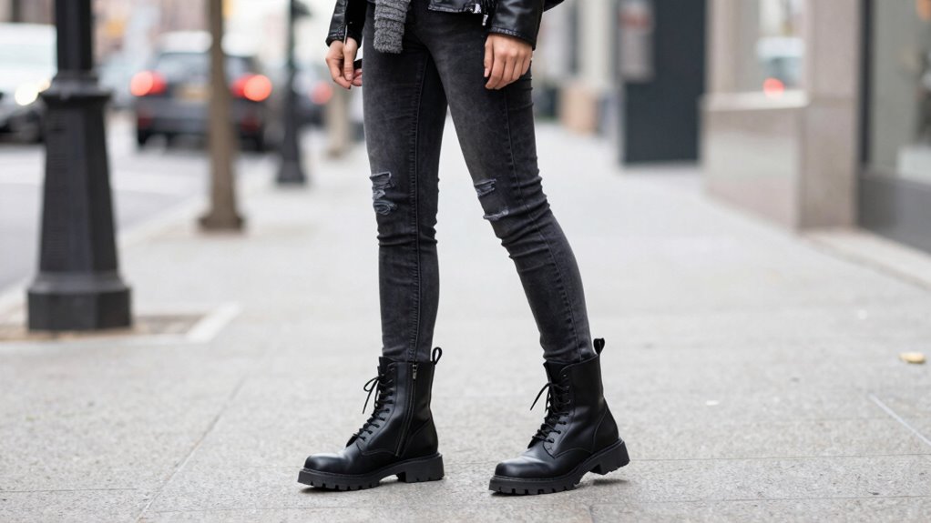 neutral combat boots elevate layered outfits