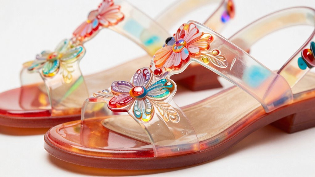 playful embossed jelly sandals elegance