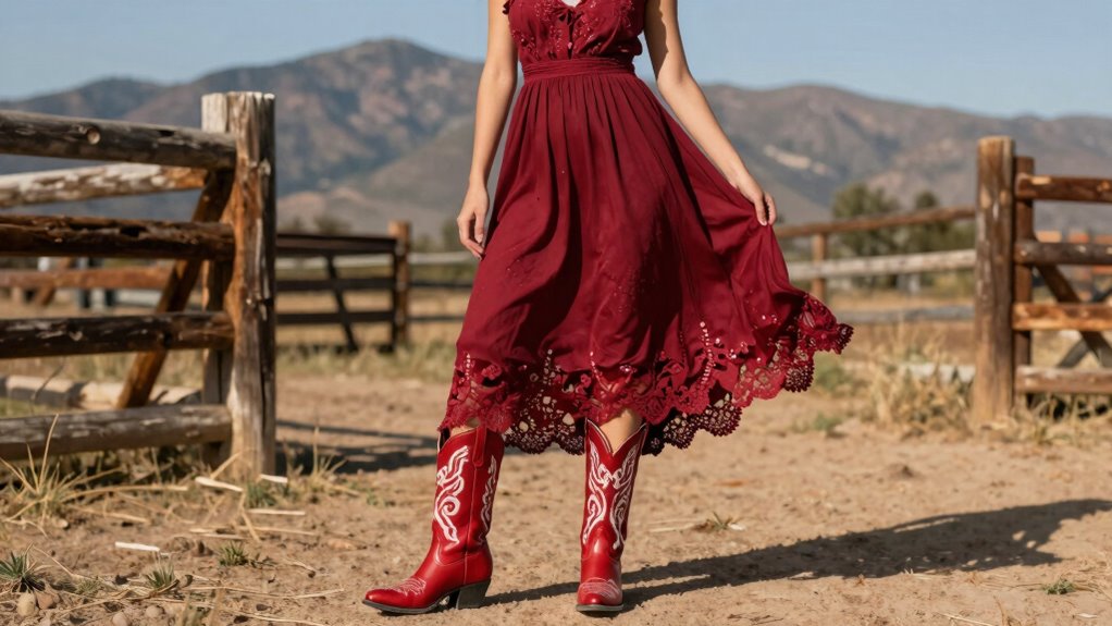 red boots prairie dress empowerment