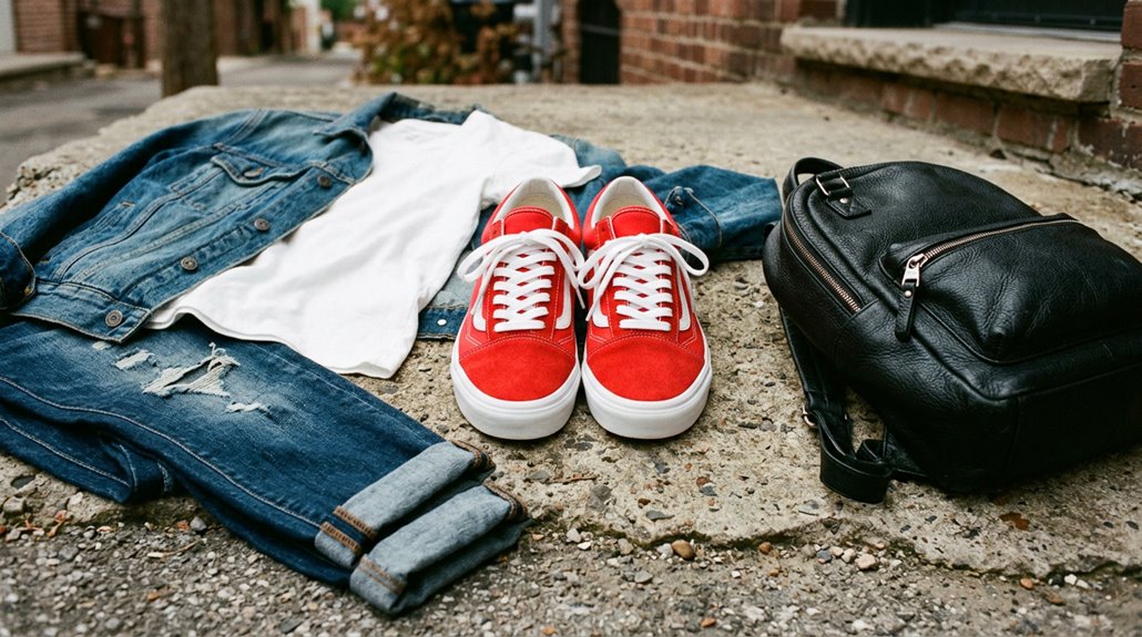 red sneaker styling ideas outfit ideas