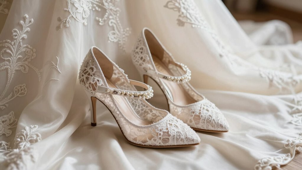 romantic beading minimalist heels