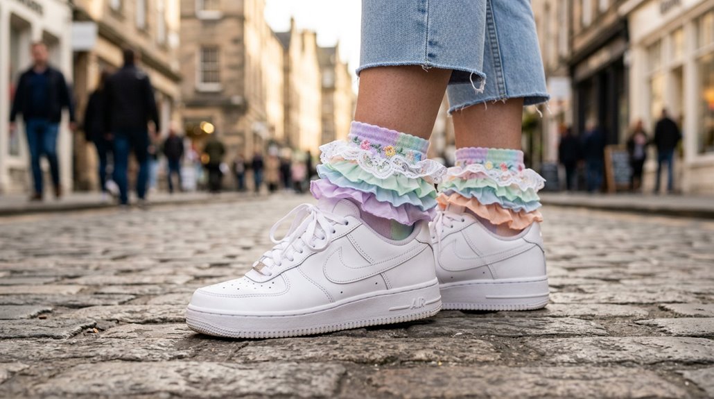 ruffle socks with sneakers styling
