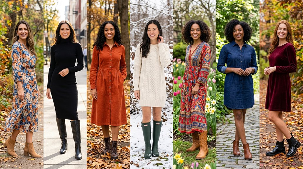seasonal dress and boots ideas collection