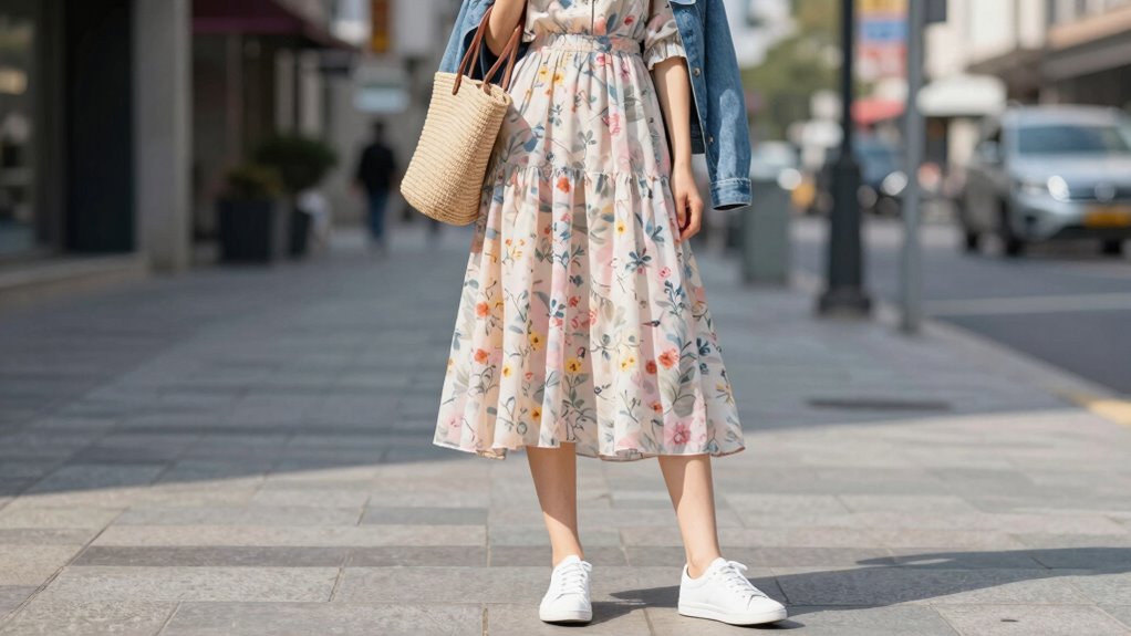 seasonal dresses with sneakers styling