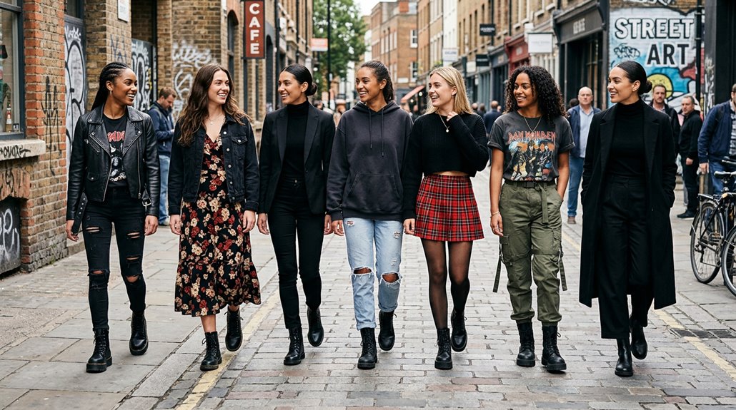 seven black combat boots outfits