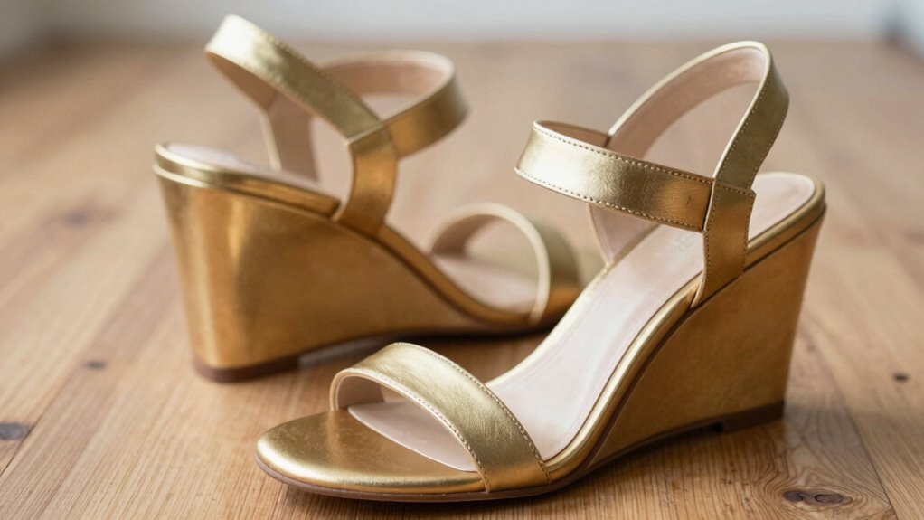 sleek wedges with sculptural heels