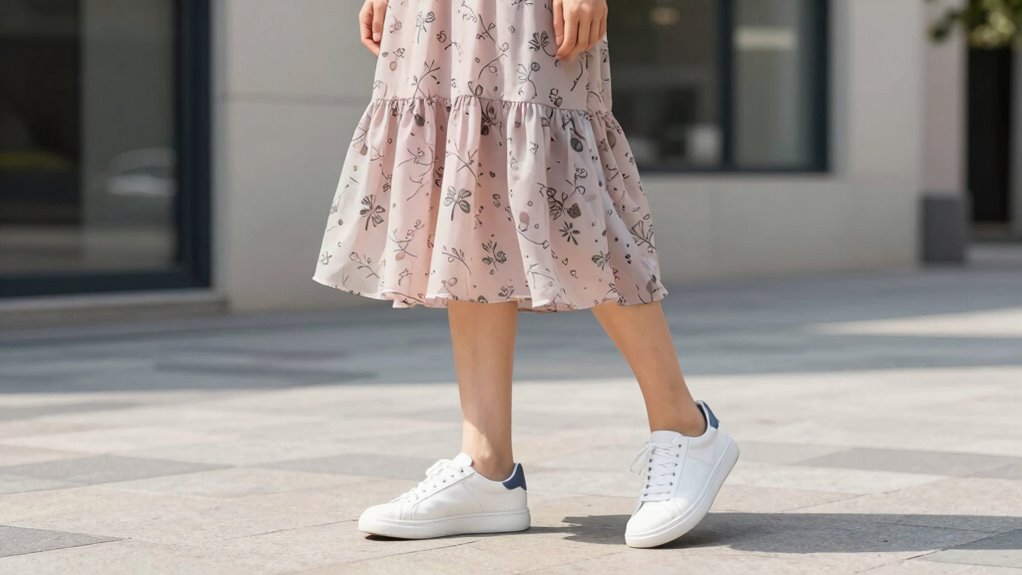 sneakers balance casual and polished dresses