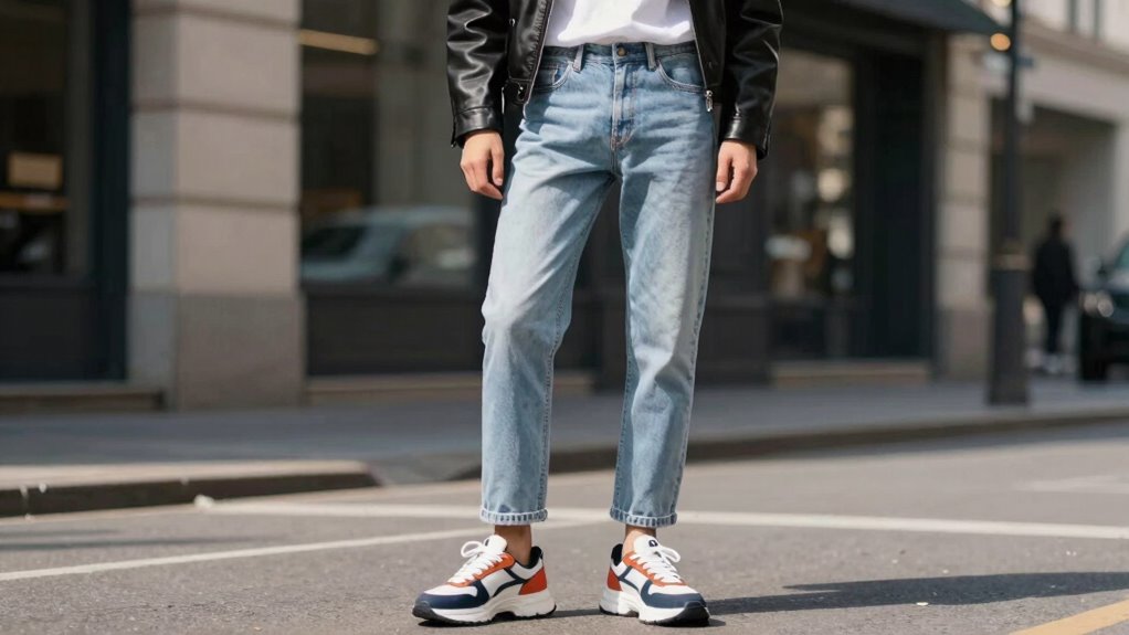 statement sneakers minimalist jeans pairing