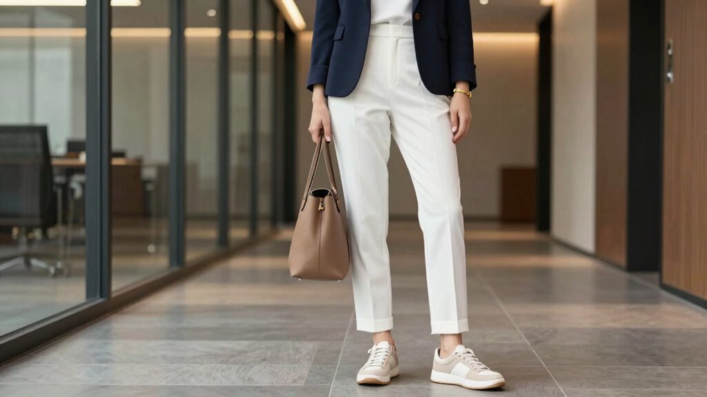 subtle sneakers for office professionalism