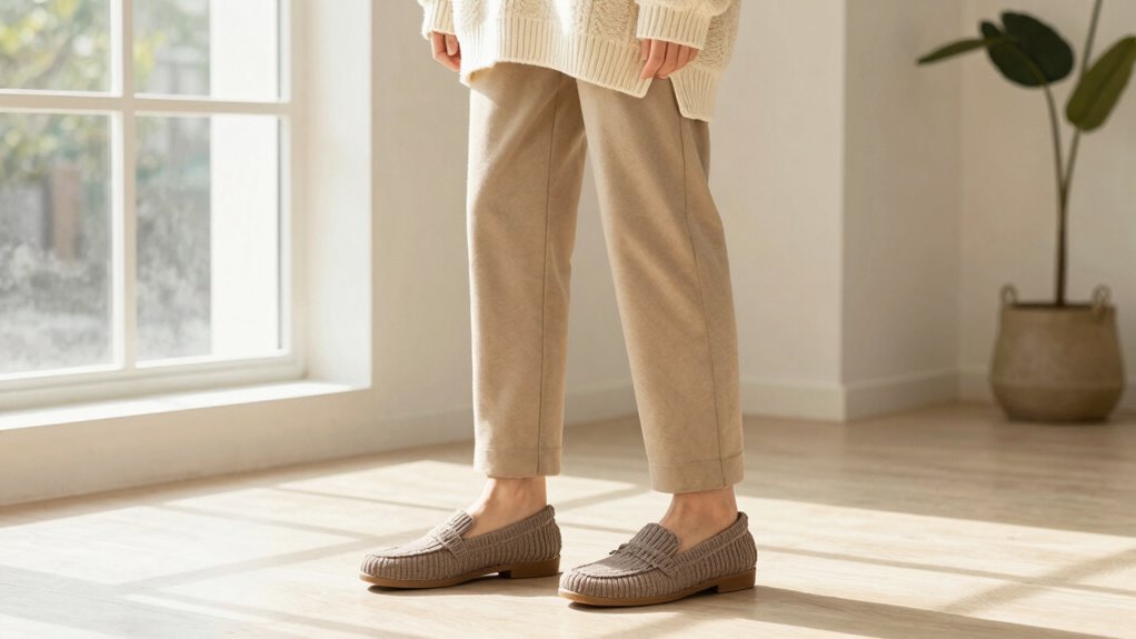 sustainable cozy knit loafers