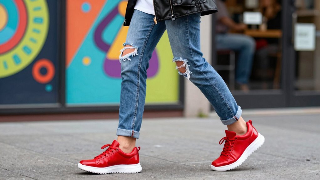 versatile red sneaker outfit ideas