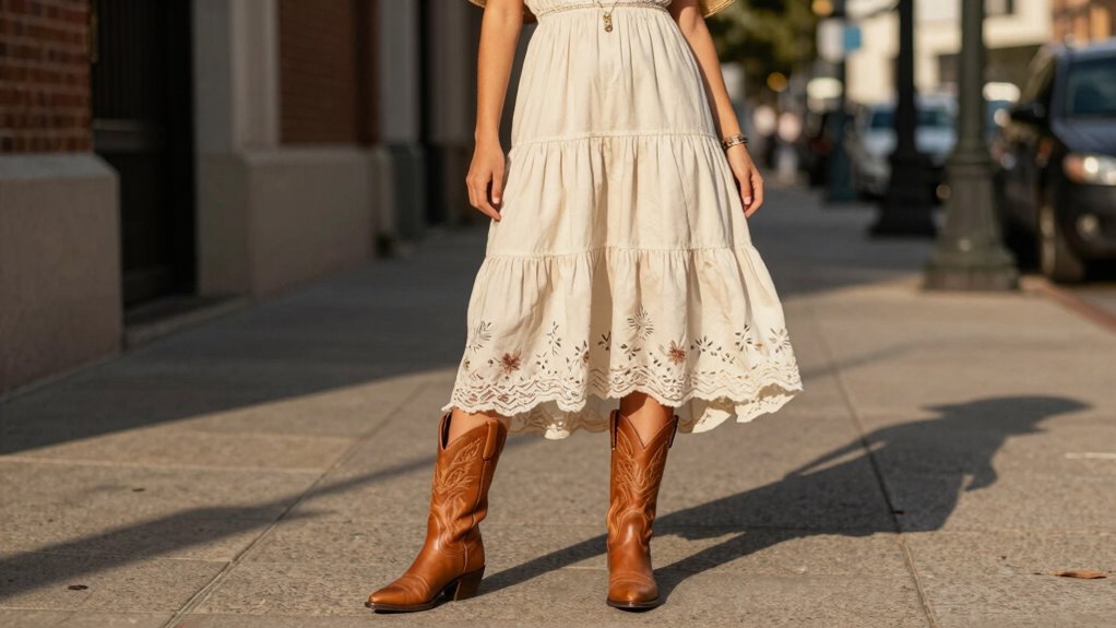 western boots elevate casual dresses gracefully