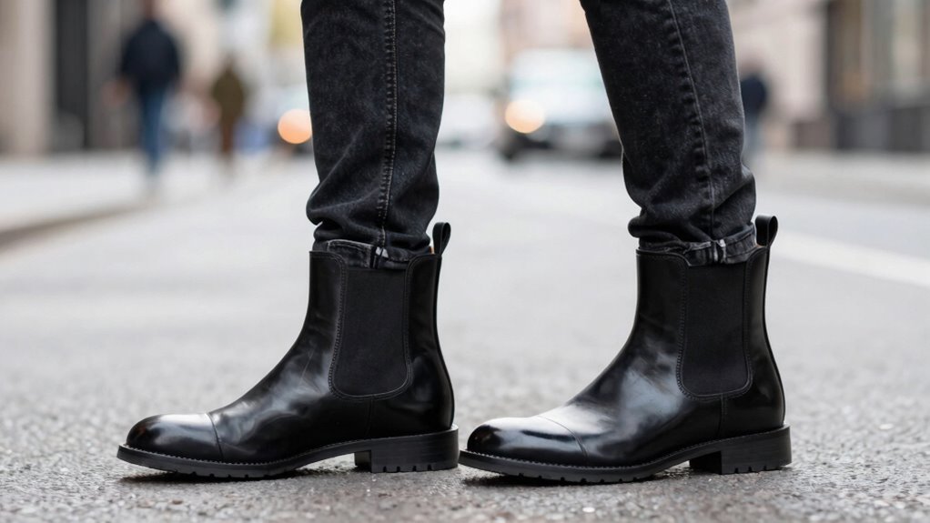 chelsea boots with tailored denim silhouettes