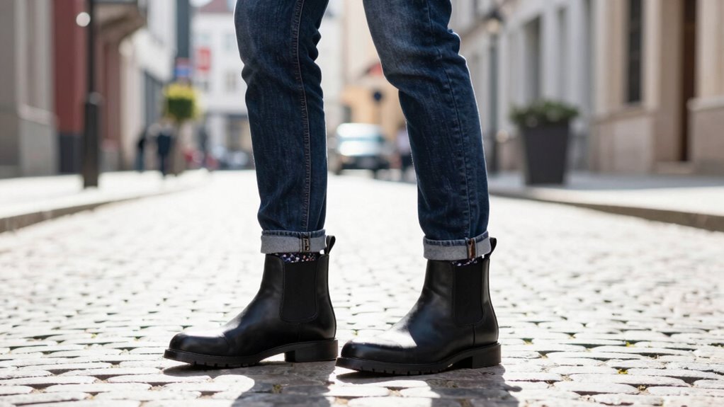 chelsea boots with varied jean fits