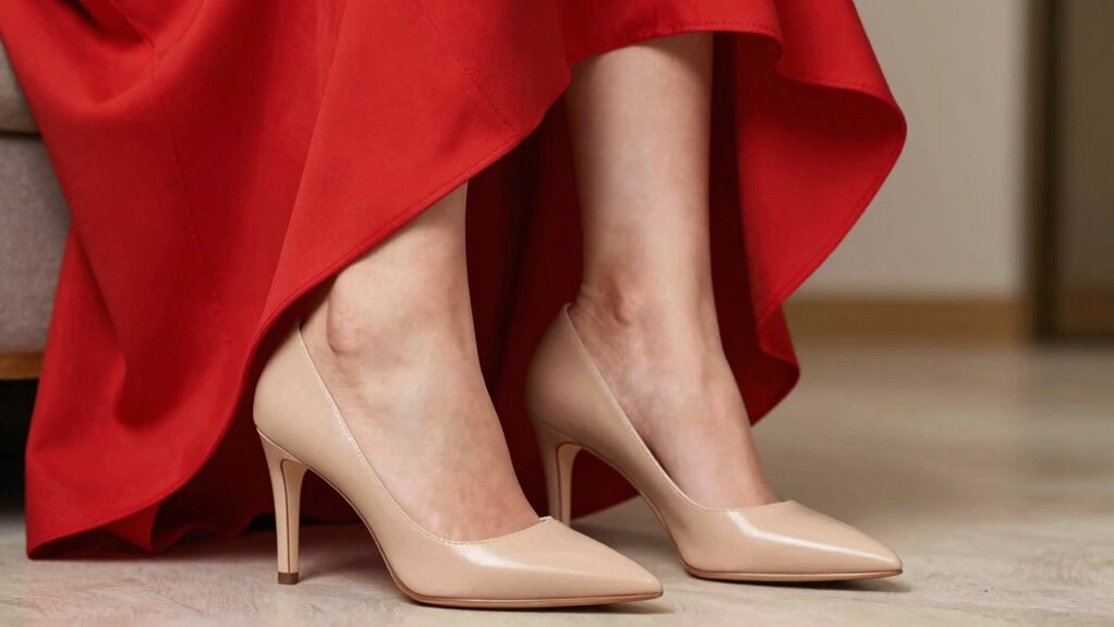 comfortable practical heels for red dress