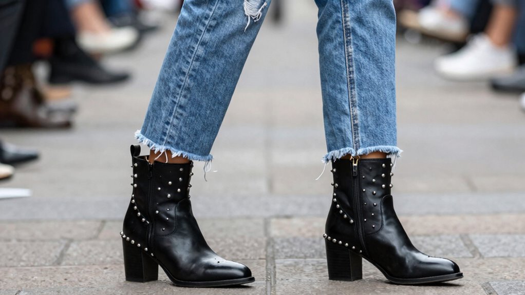 edgy denim with bold boots