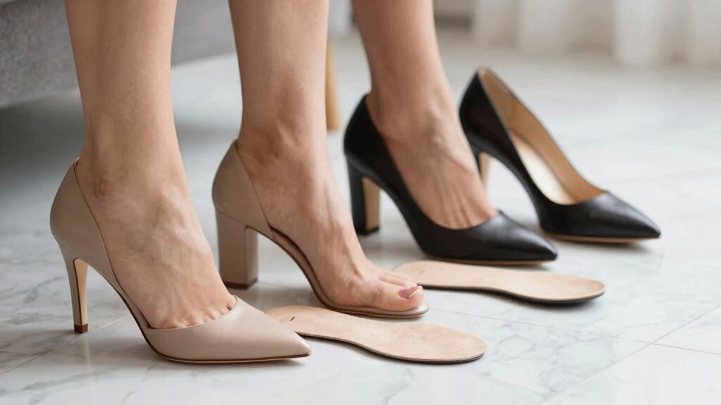 foot width and arch specific heel tips
