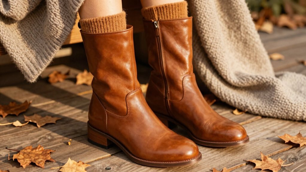 layered autumn outfits with boots
