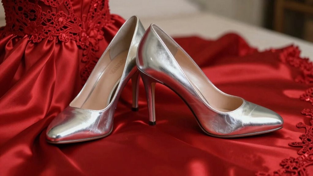 matching heels to dress fabric and style