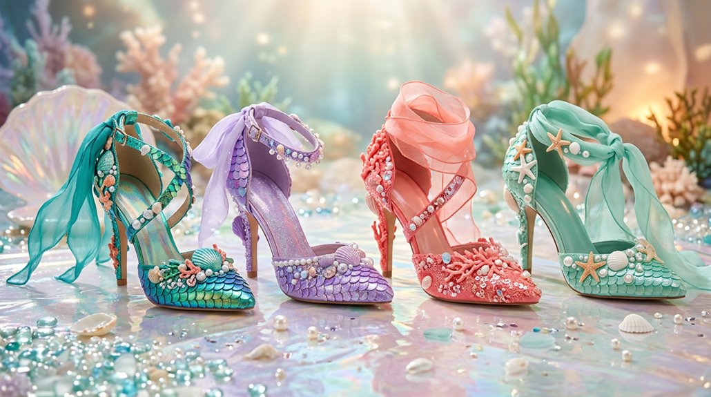 mermaid inspired whimsical heels outfits