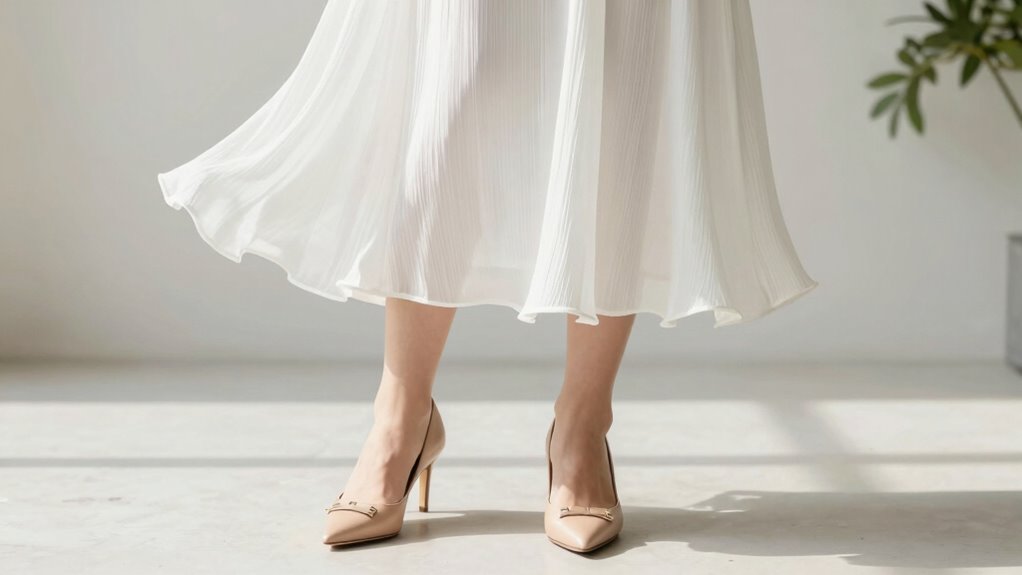 nude metallic comfortable daytime glam