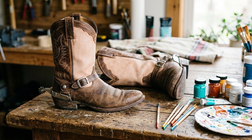 painting cowgirl boots step by step