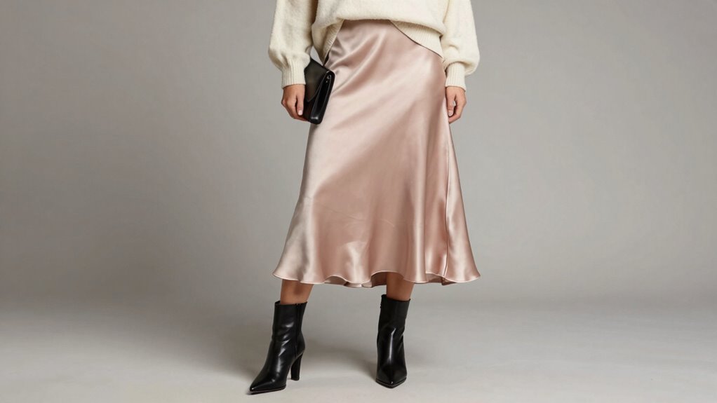 satin pairs with matte boots