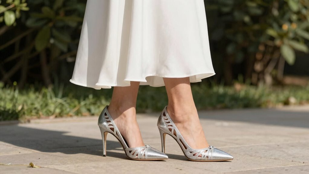 seasonal shoe styling for white dress